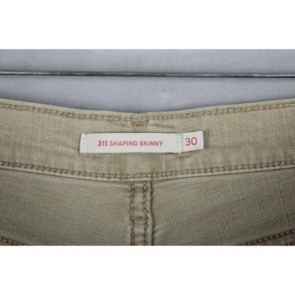 Levi's 311 Shaping Skinny Button Fly Stretch Denim Jeans Beige Size 30 Casual - Picture 3 of 16